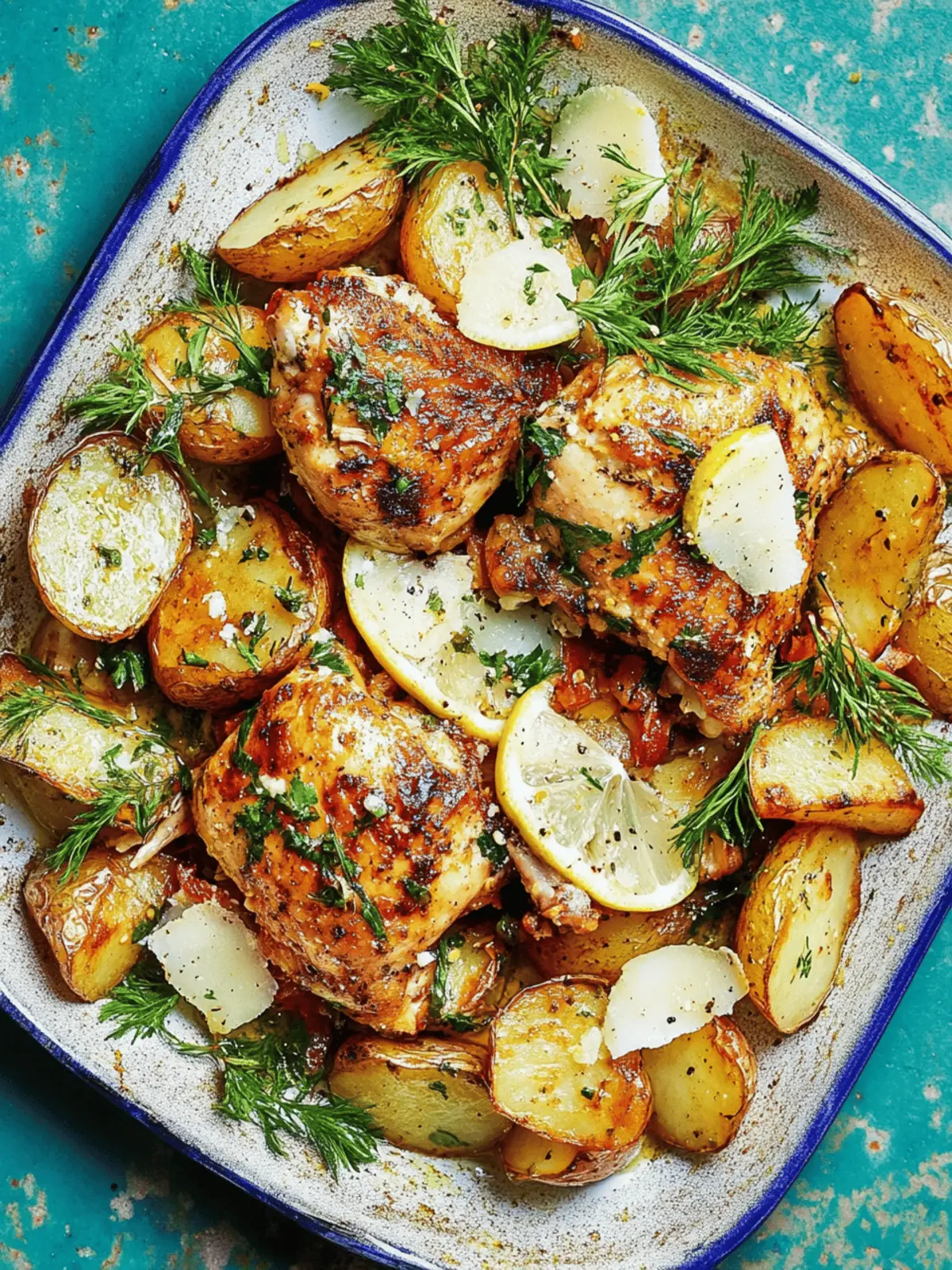 Sheet-Pan Chicken and Potatoes With Lots of Lemon