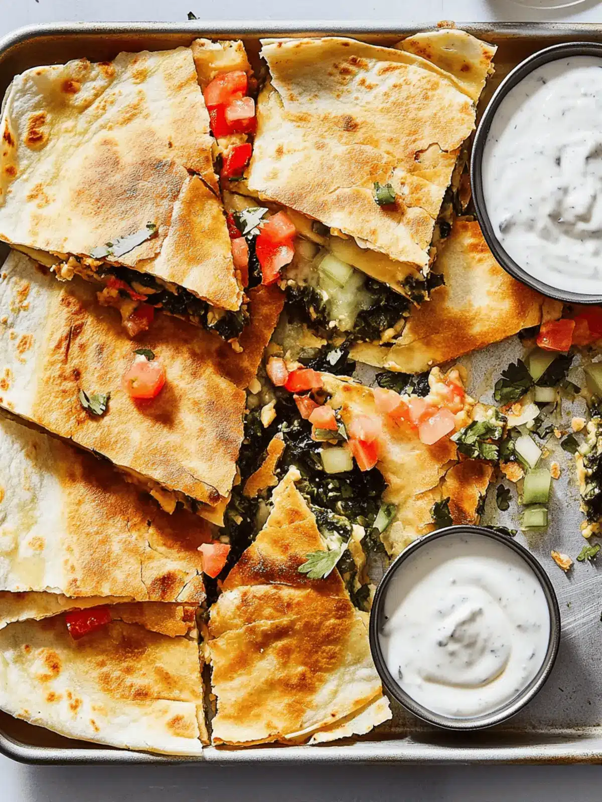 Sheet-Pan Spanakopita Quesadillas