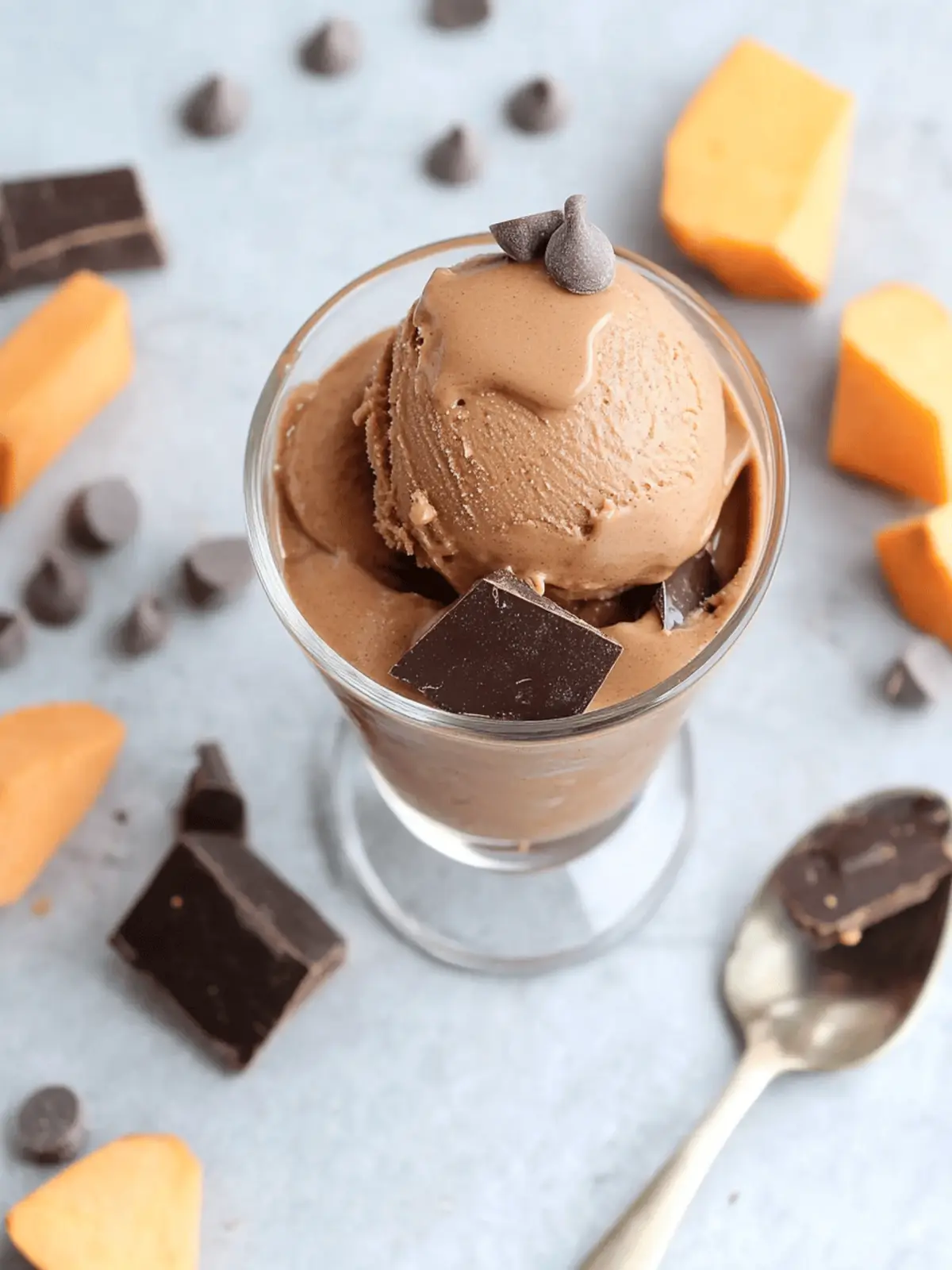 No Churn Chocolate Sweetpotato Ice Cream