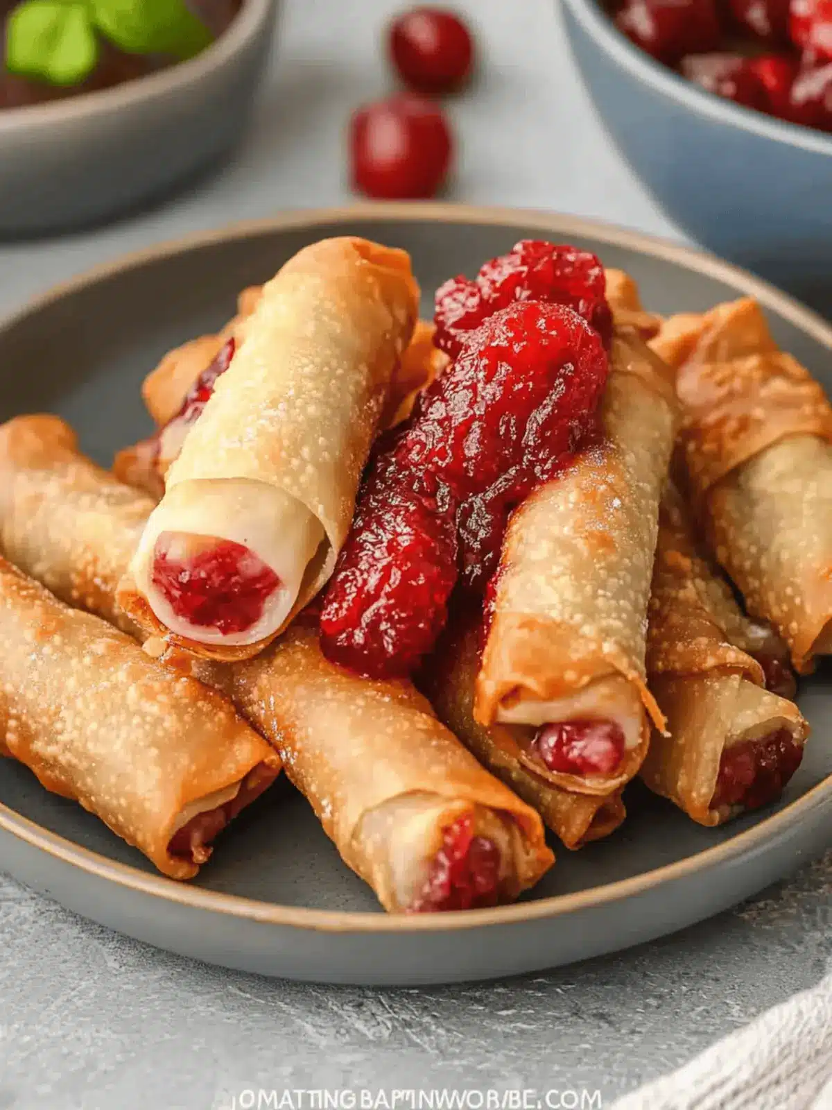 Cherry Cheesecake Egg Rolls