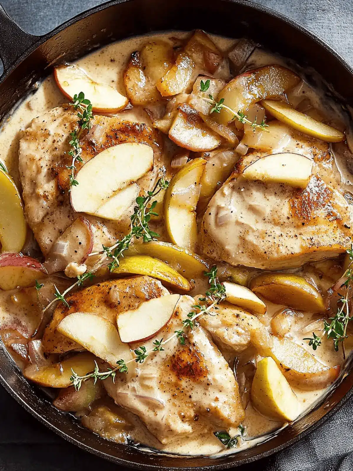 Creamy Apple Bourbon Chicken Skillet