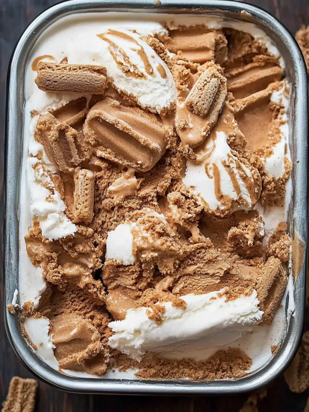 No Churn Biscoff Banana Ice Cream