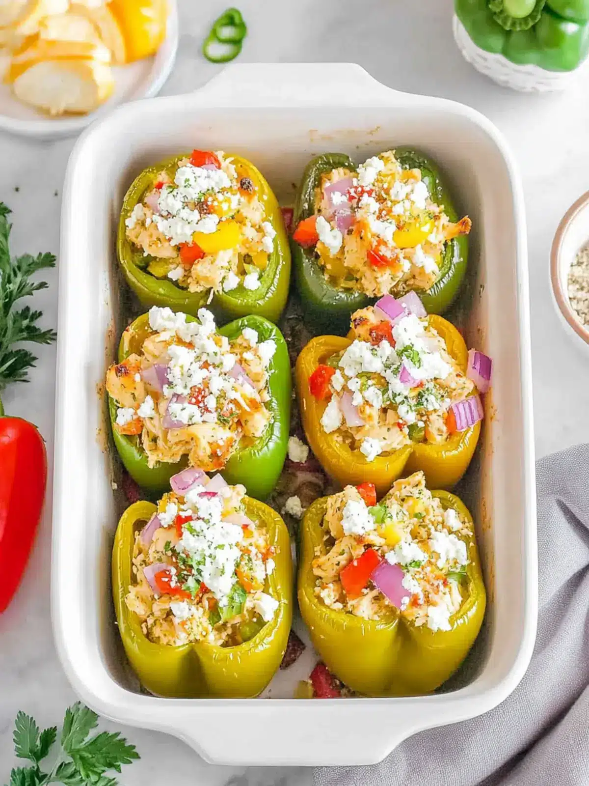 Greek Chicken Stuffed Peppers