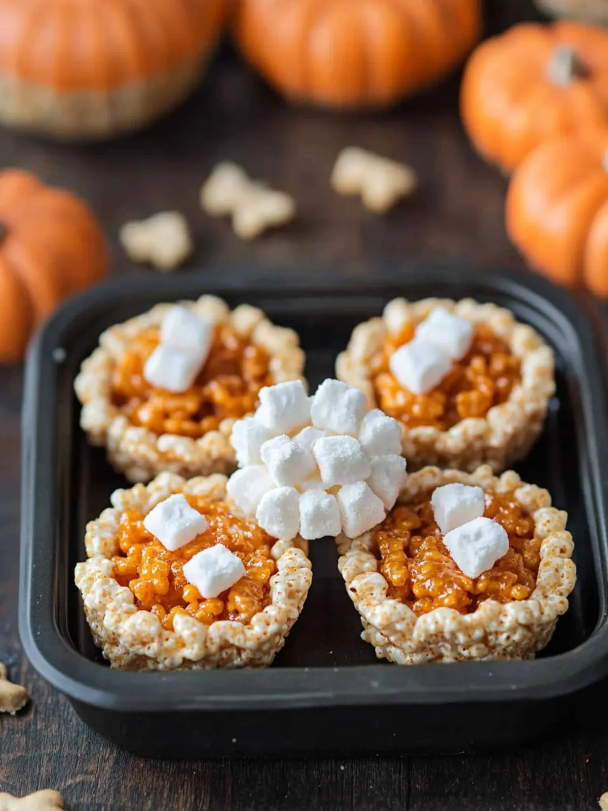Mini Pumpkin Pie Rice Krispie Treats