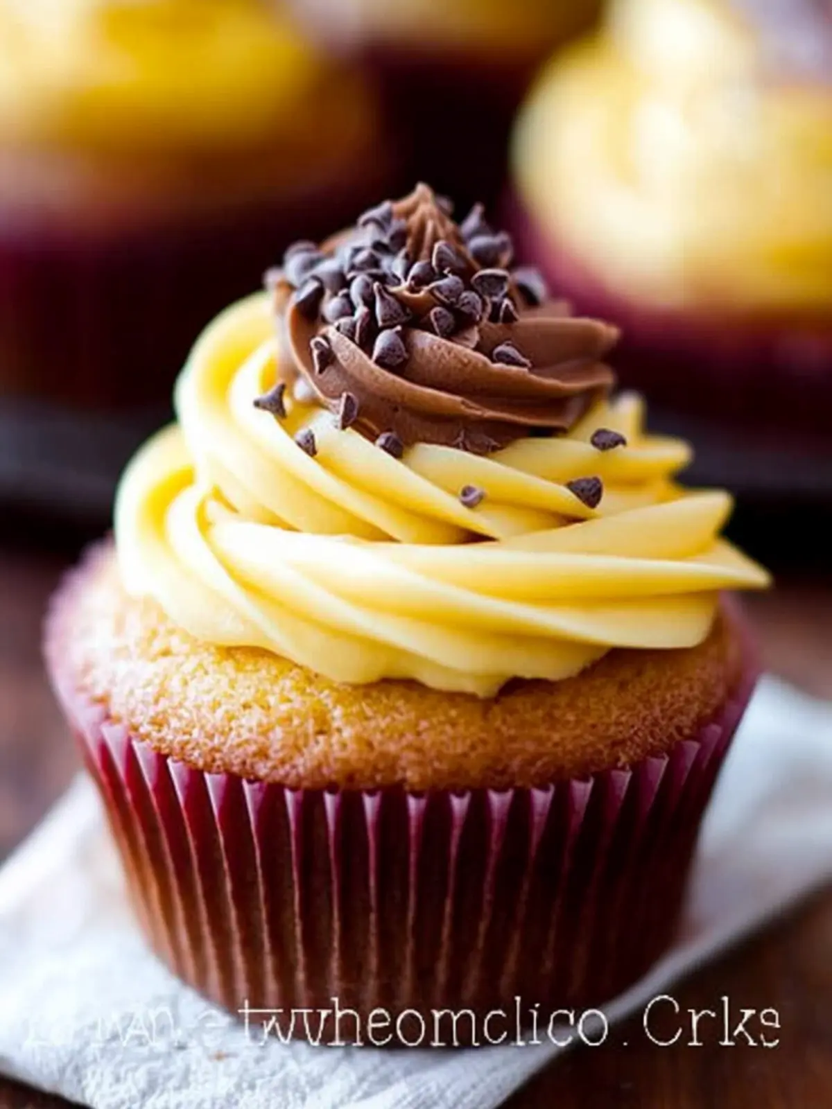 Yellow Cupcakes with Milk Chocolate Frosting