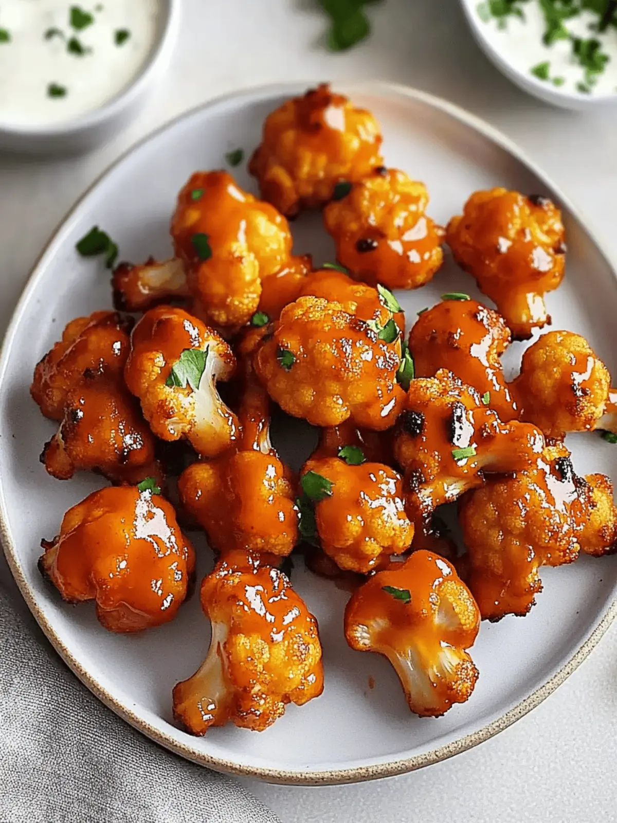 Buffalo Cauliflower Wings Are the Perfect Snack for Everyone! 4 Buffalo cauliflower wings are the perfect snack!