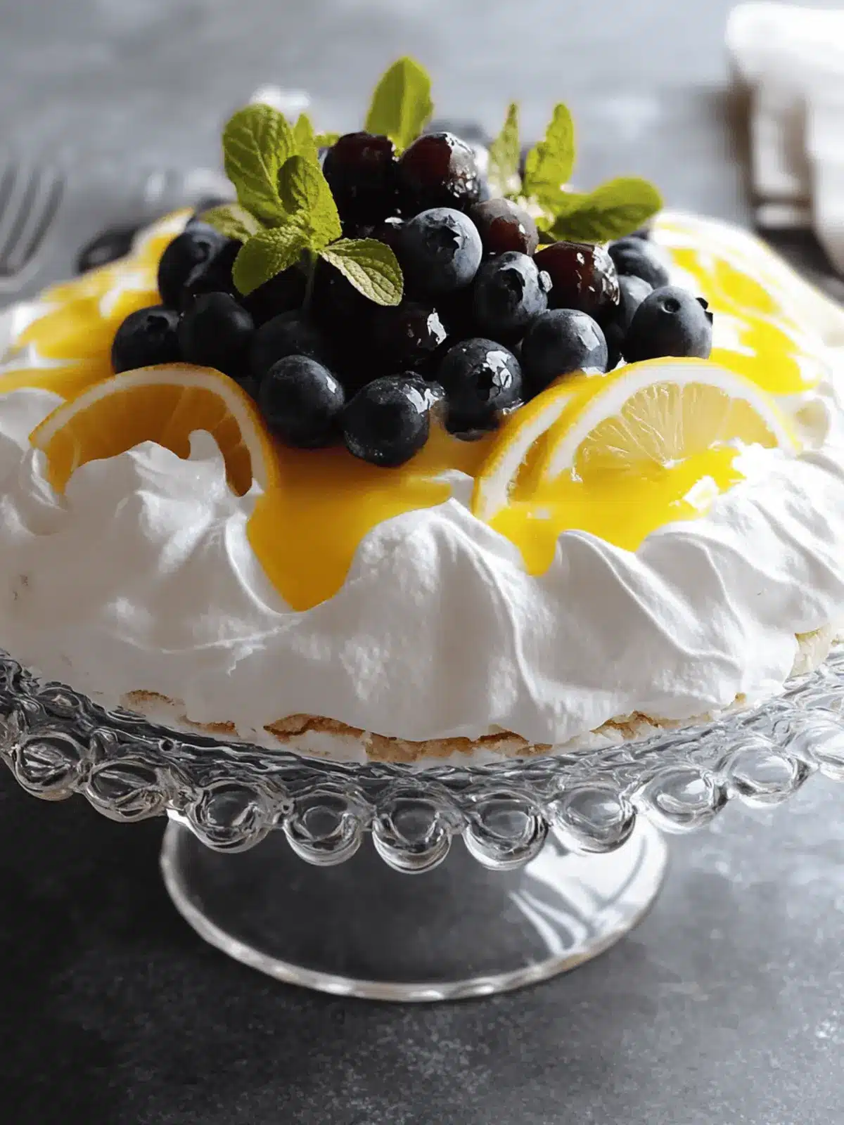 Whipped Lemon-Blueberry Cloud Pavlova: A Refreshing Delight 4 Whipped Lemon-Blueberry Cloud Pavlova