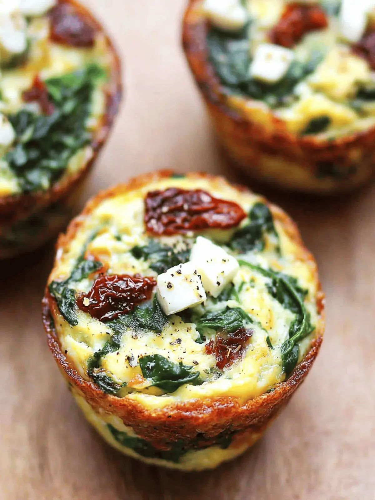 Spinach, Feta and Sun-Dried Tomato Egg Muffin Cups