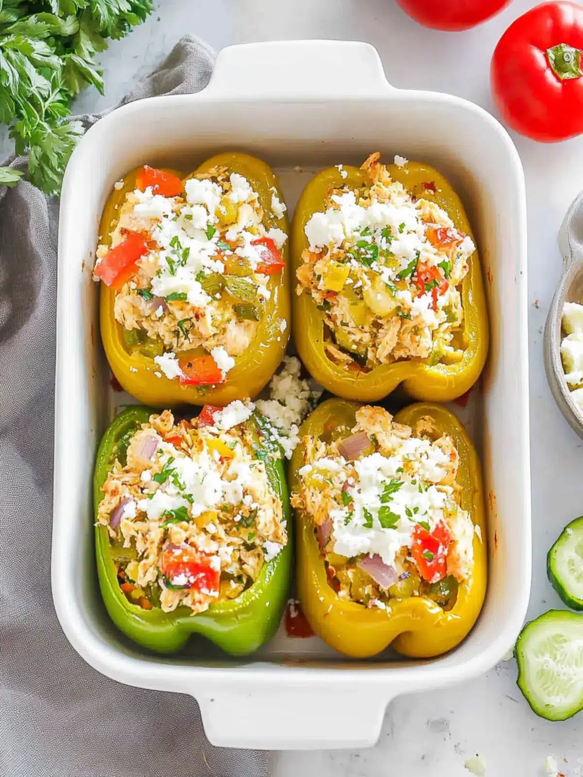 Greek Chicken Stuffed Peppers