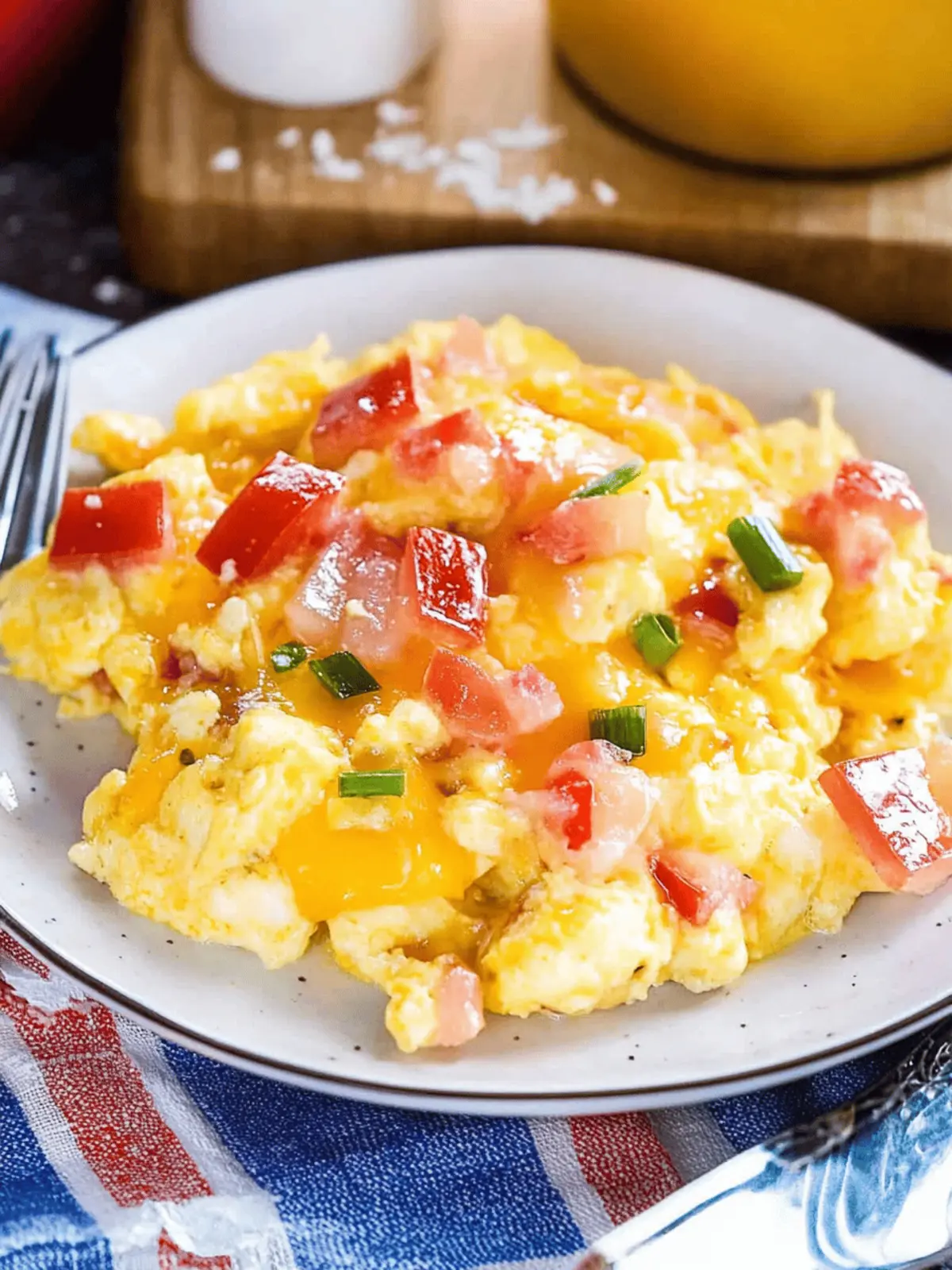 Hawaiian Scrambled Eggs with Cheese