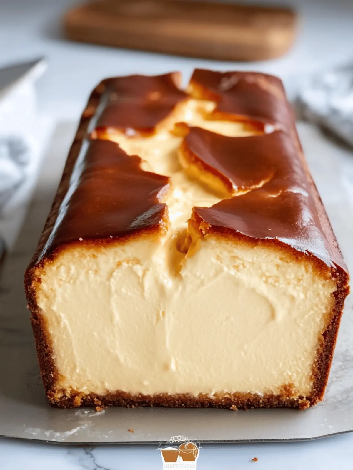 Burnt Basque Cheesecake in a Loaf Pan