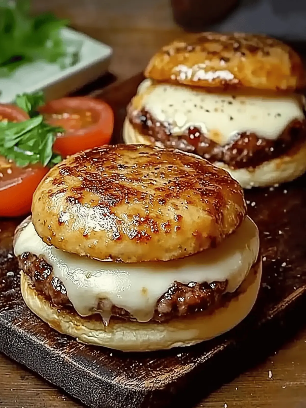Salami burger with mozzarella