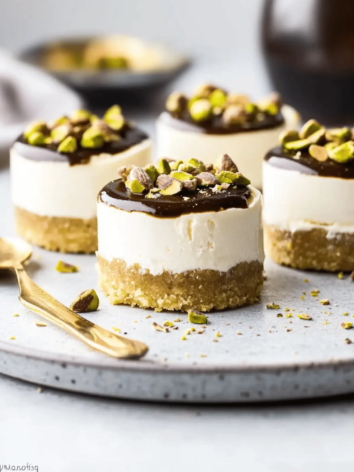Irresistible Mini Pistachio and Coffee Cheesecakes to Wow Guests 5 Mini Pistachio and Coffee Cheesecakes