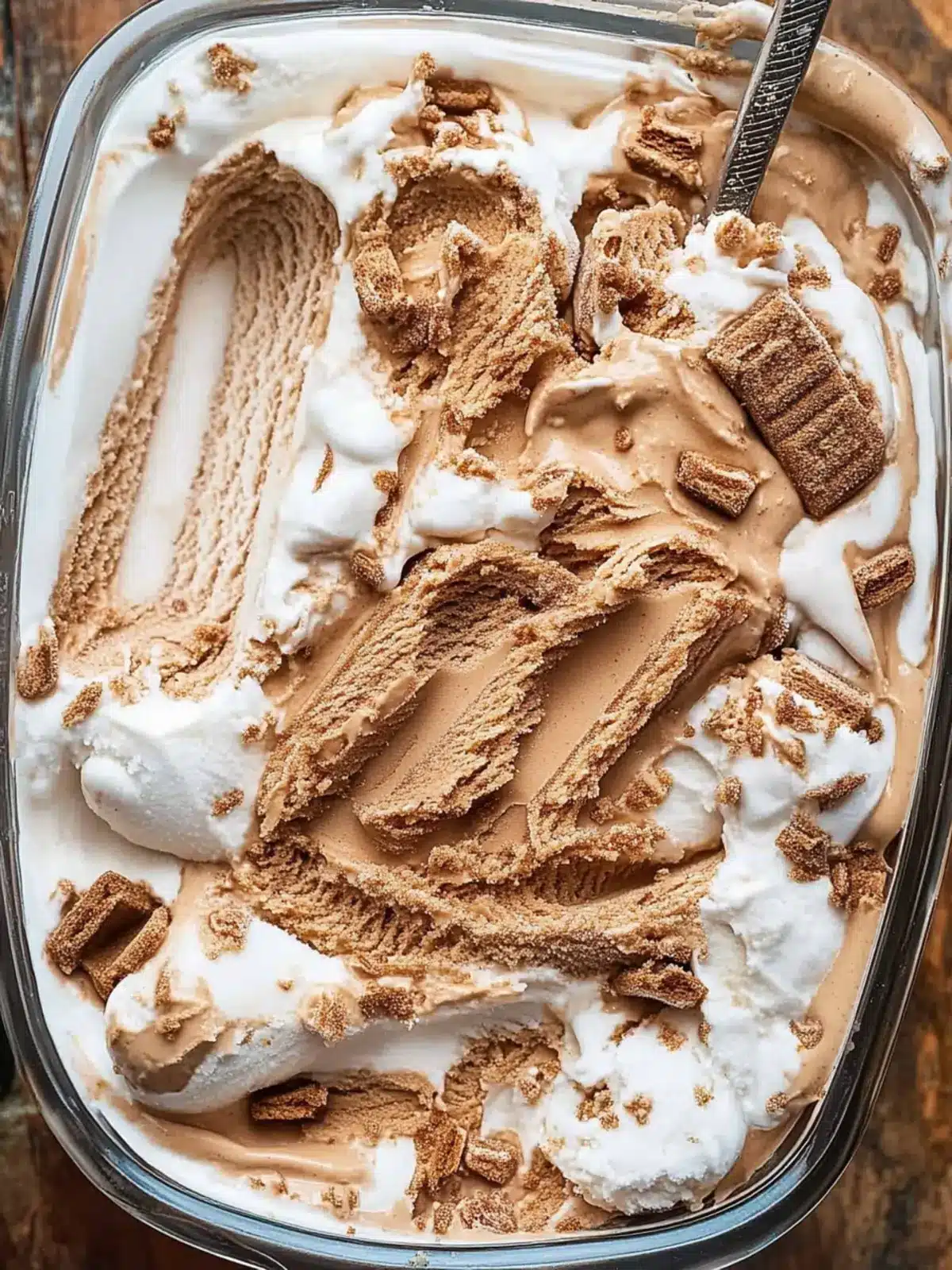 No Churn Biscoff Banana Ice Cream