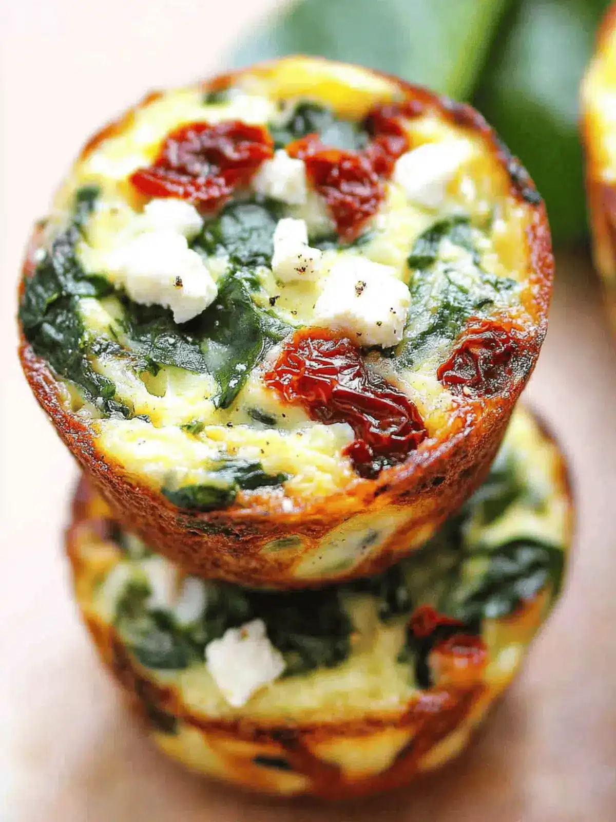 Spinach, Feta and Sun-Dried Tomato Egg Muffin Cups