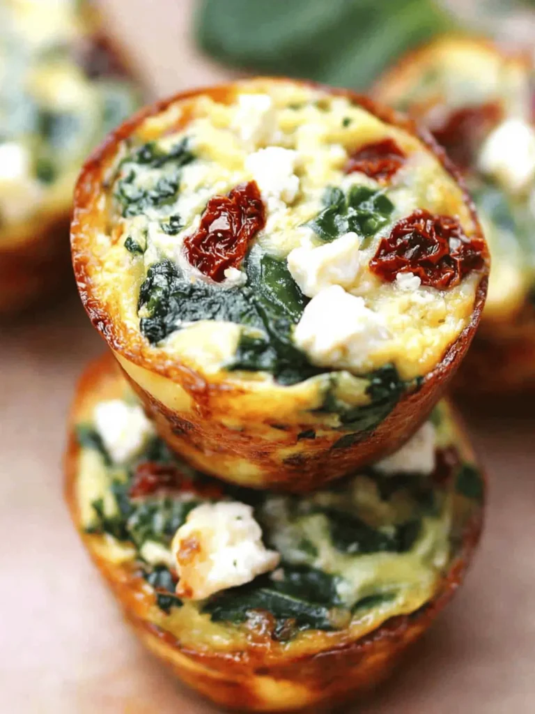 Spinach, Feta and Sun-Dried Tomato Egg Muffin Cups