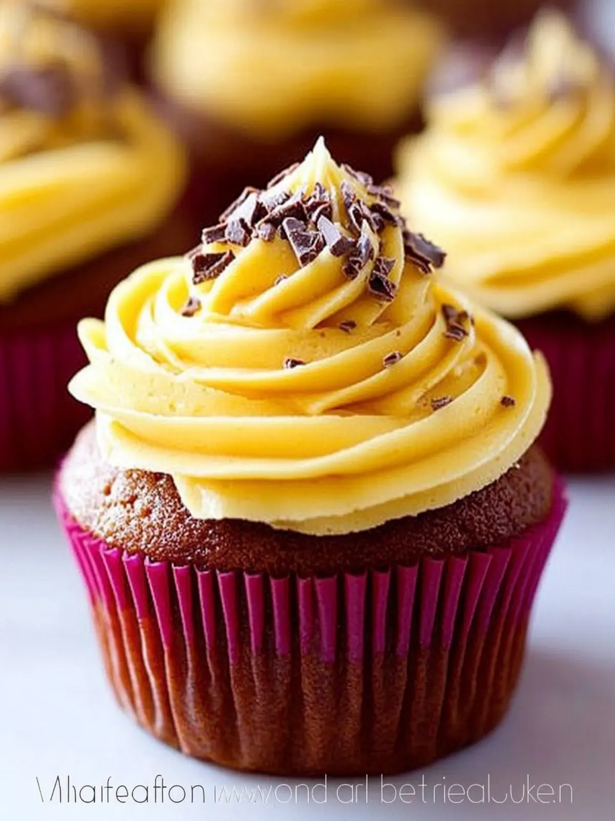 Yellow Cupcakes with Milk Chocolate Frosting