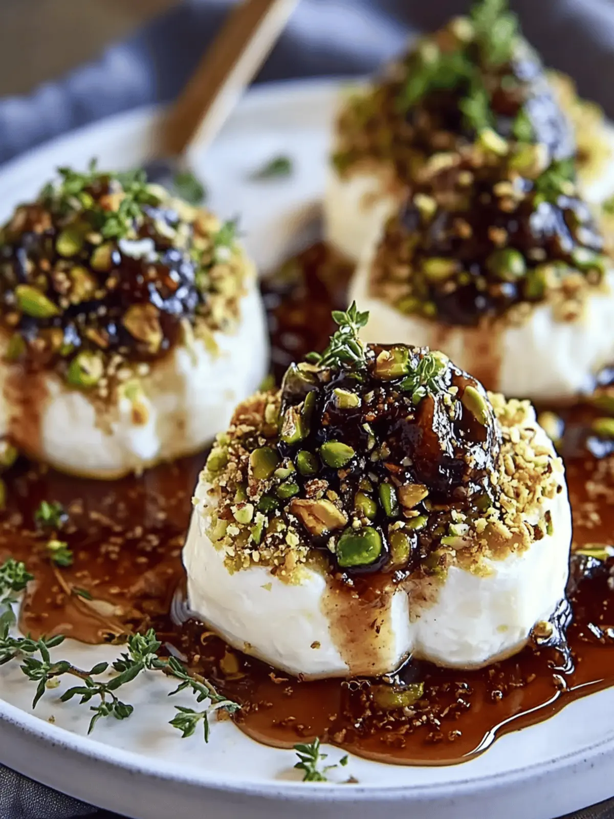 Pistachio-Crusted Brie Rounds with Fig Jam Glaze