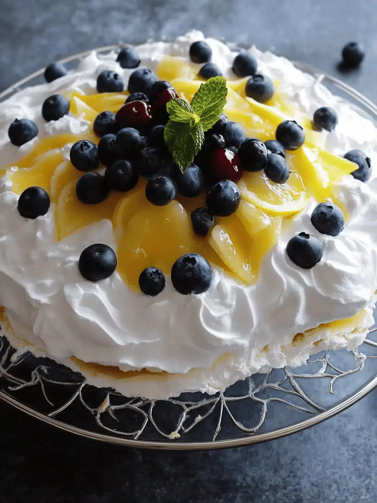 Whipped Lemon-Blueberry Cloud Pavlova: A Refreshing Delight 3 Whipped Lemon-Blueberry Cloud Pavlova