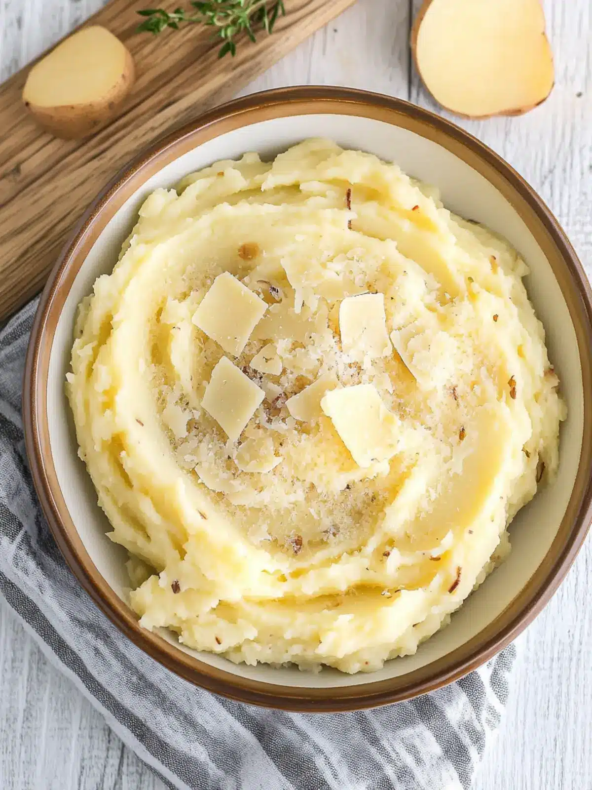 Skinny Garlic Parmesan Mashed Red Potatoes