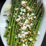 Roasted Asparagus with Feta and Pine Nuts