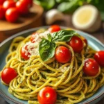 Pesto Pasta With Cherry Tomatoes