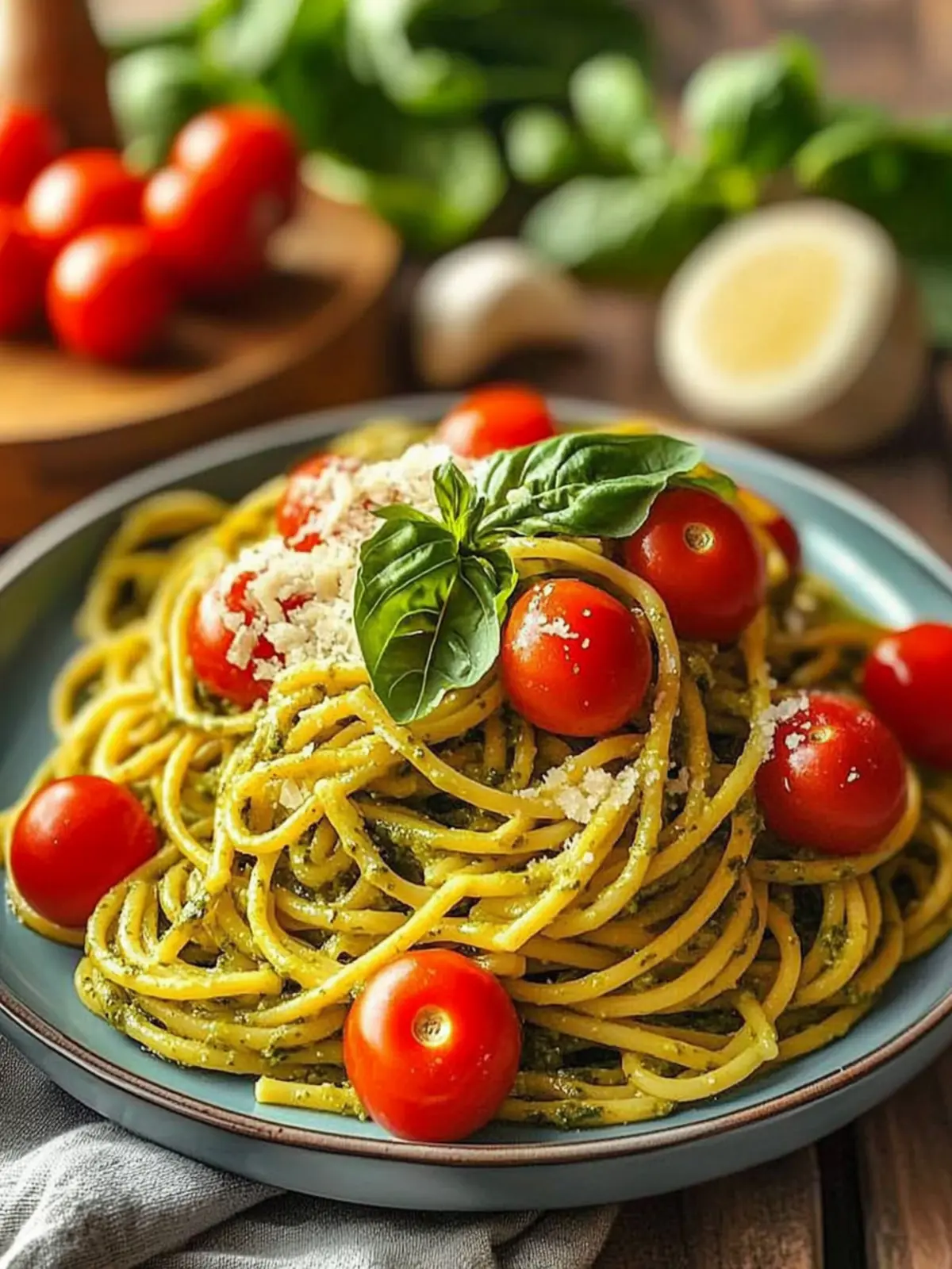 Pesto Pasta With Cherry Tomatoes That Will Brighten Your Day 5 Pesto Pasta With Cherry Tomatoes