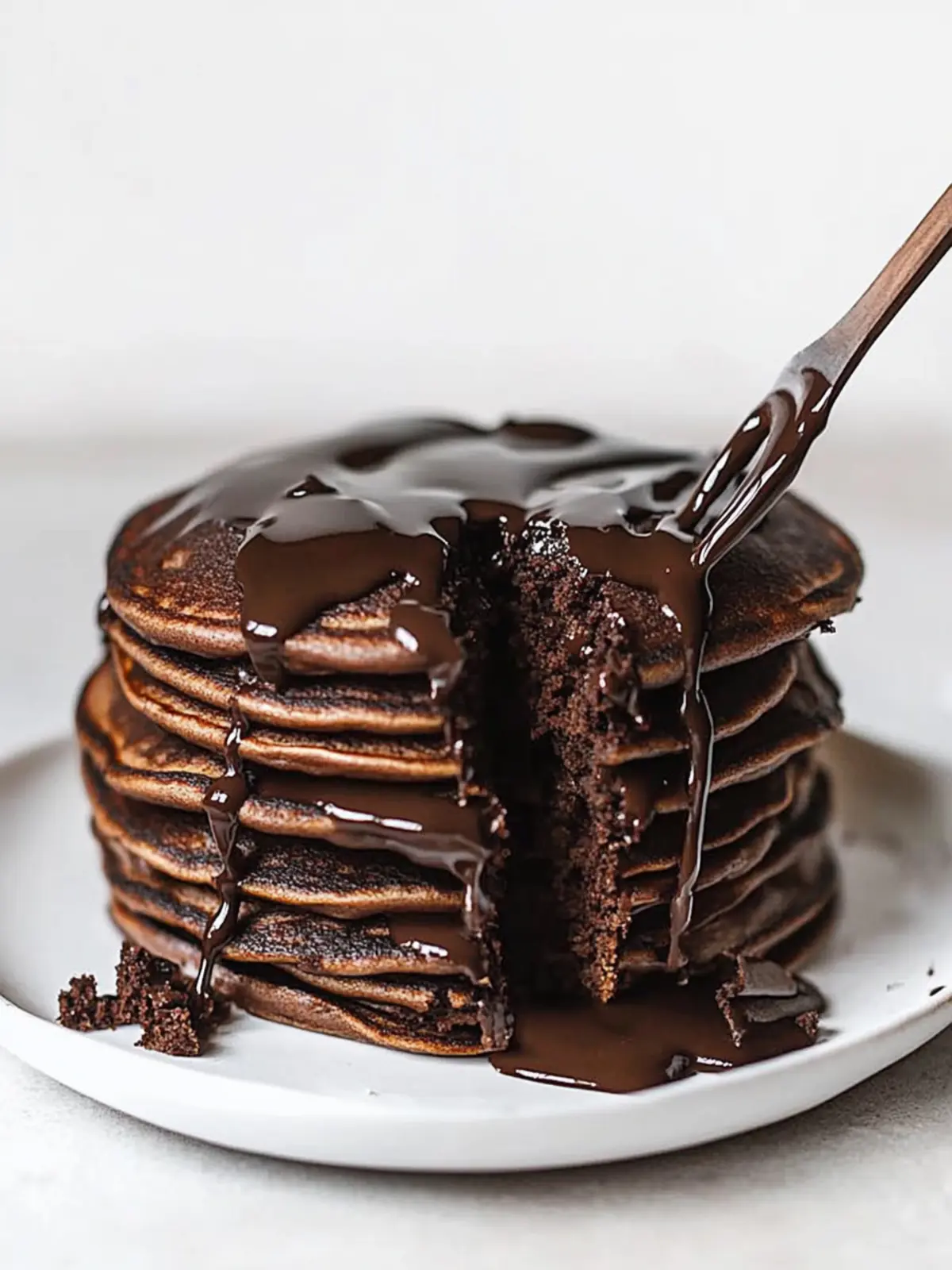 Fluffy Chocolate Pancakes with Rich Ganache You’ll Love 3 fluffy chocolate pancakes