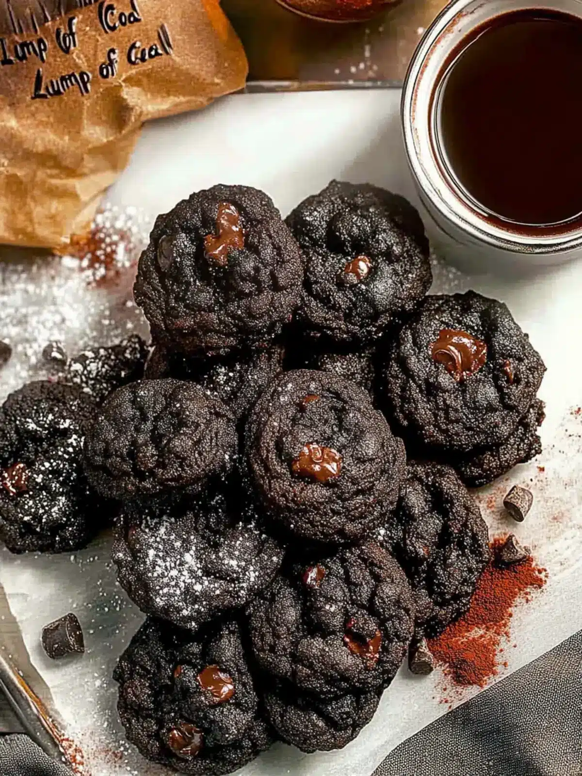 “Lump of Coal” Bittersweet Chocolate Cookies