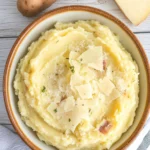 Skinny Garlic Parmesan Mashed Red Potatoes