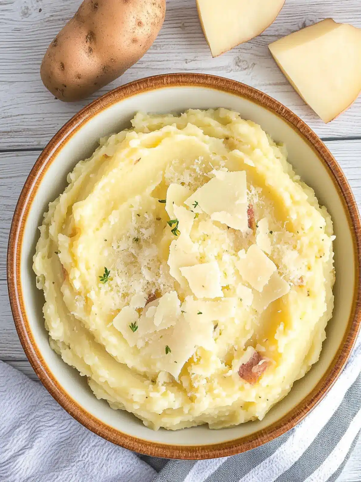 Skinny Garlic Parmesan Mashed Red Potatoes