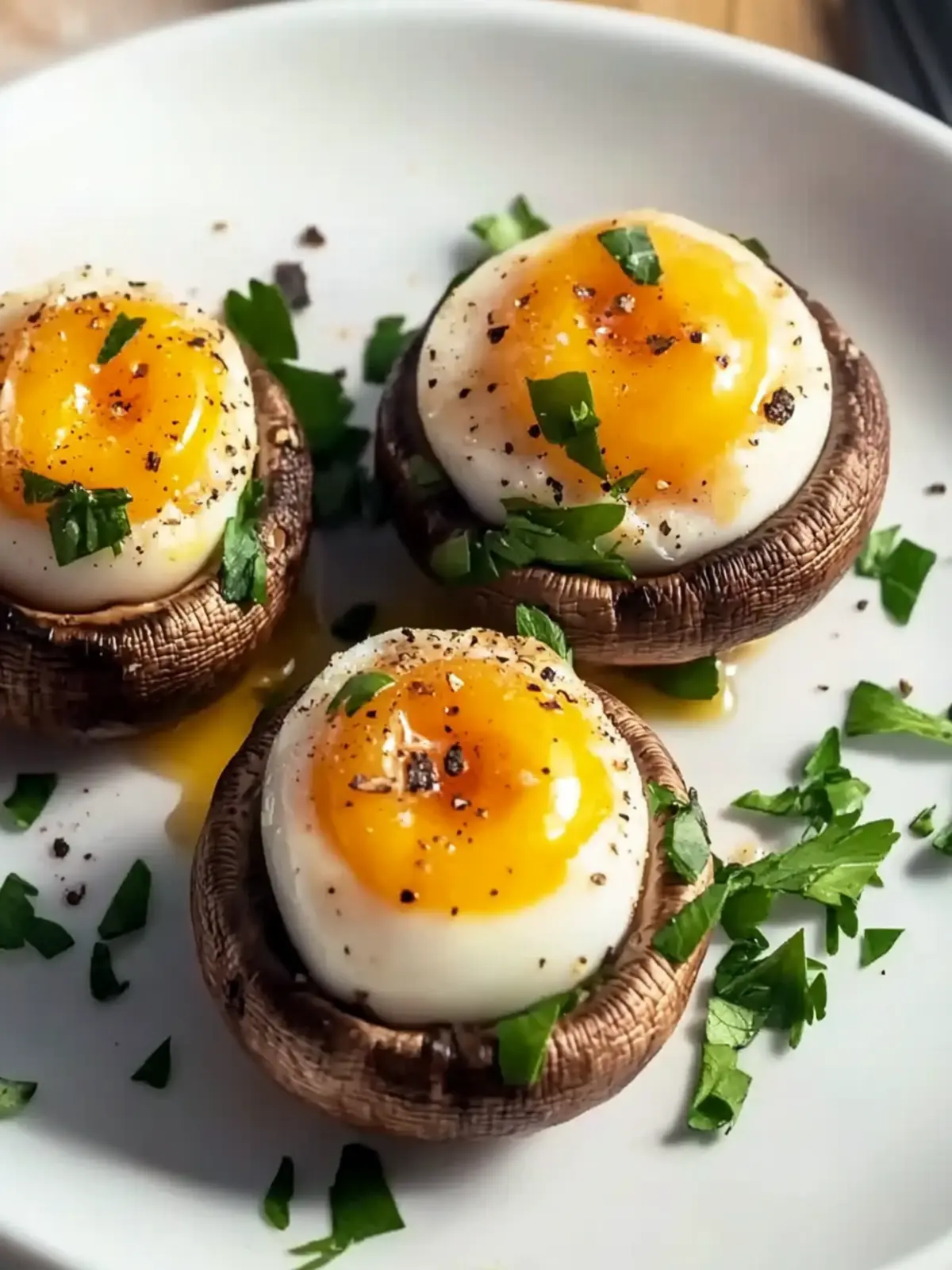 Fluffy Quail Egg Stuffed Mushrooms