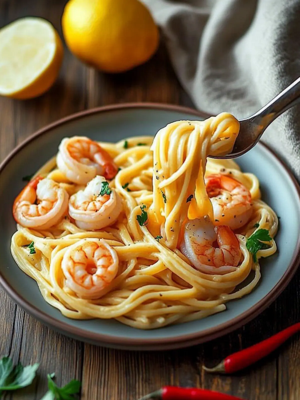 Creamy Garlic Shrimp Linguine: A Flavorful Dinner Delight 2 Creamy Garlic Shrimp Linguine