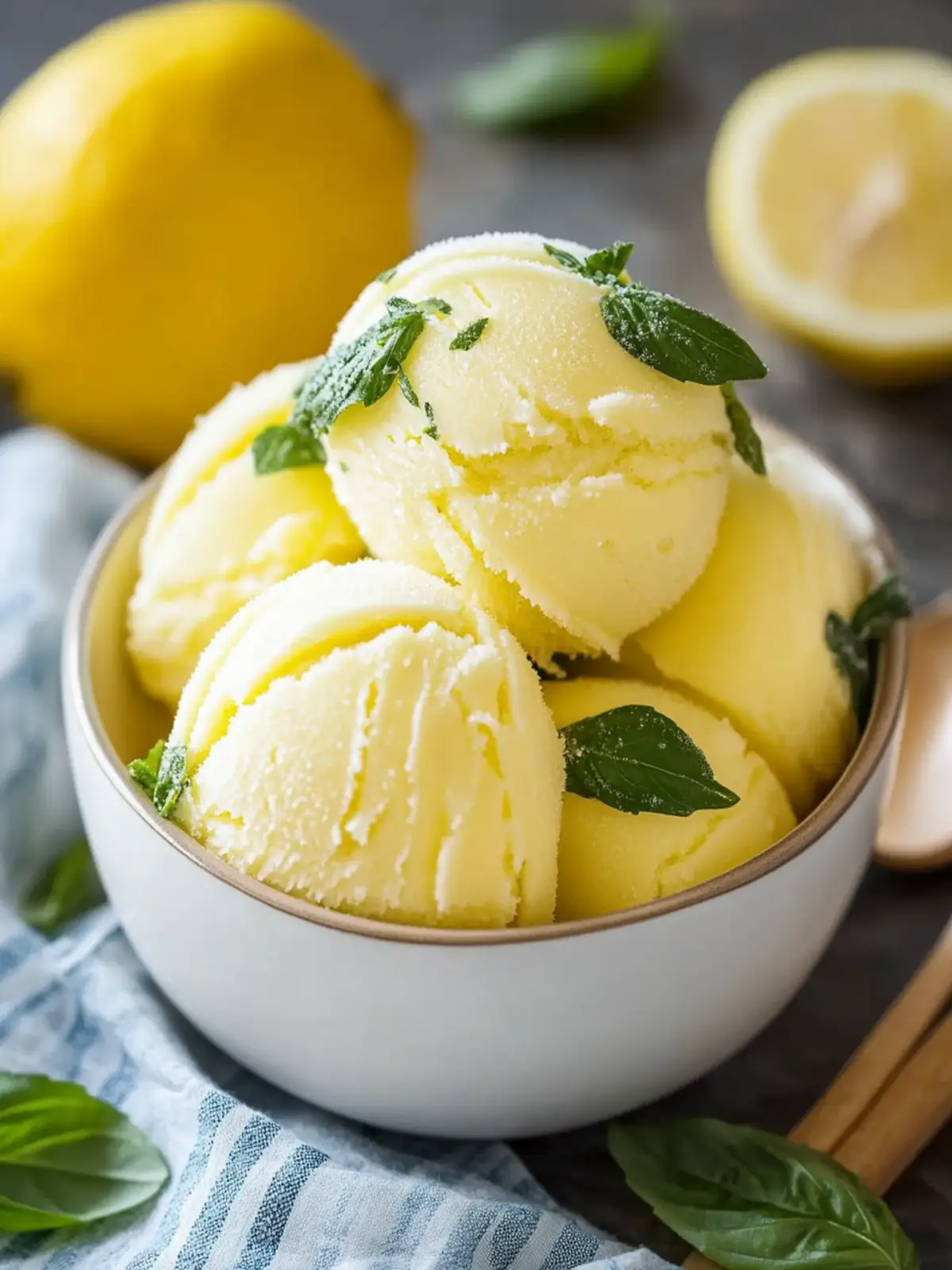 Lemon Basil Sorbet