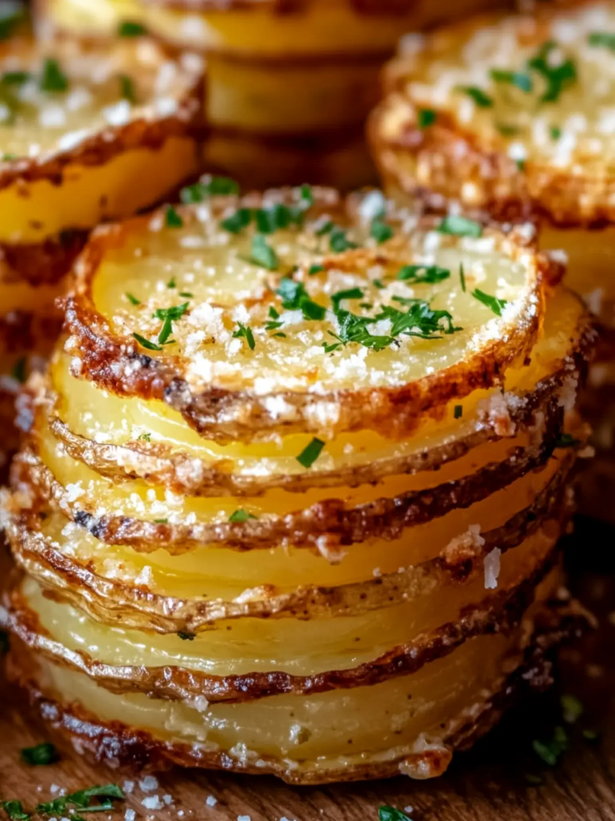 Crispy Parmesan Potato Stacks with Garlic Butter Bliss 3 Crispy Parmesan Potato Stacks with Garlic Butter