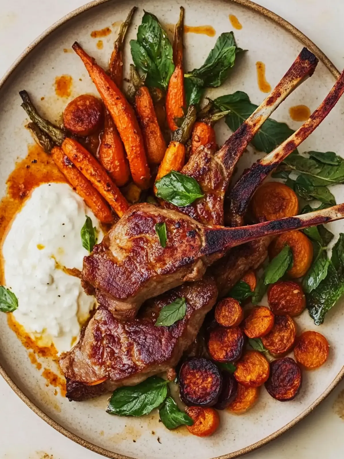 Lamb Cutlets & Harissa Roast Vegetables
