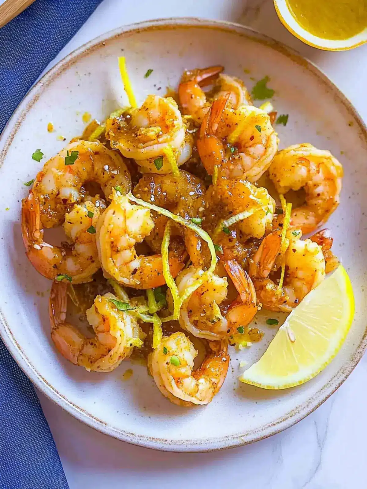 Shrimp with Hot Honey Lemon Pepper Sauce