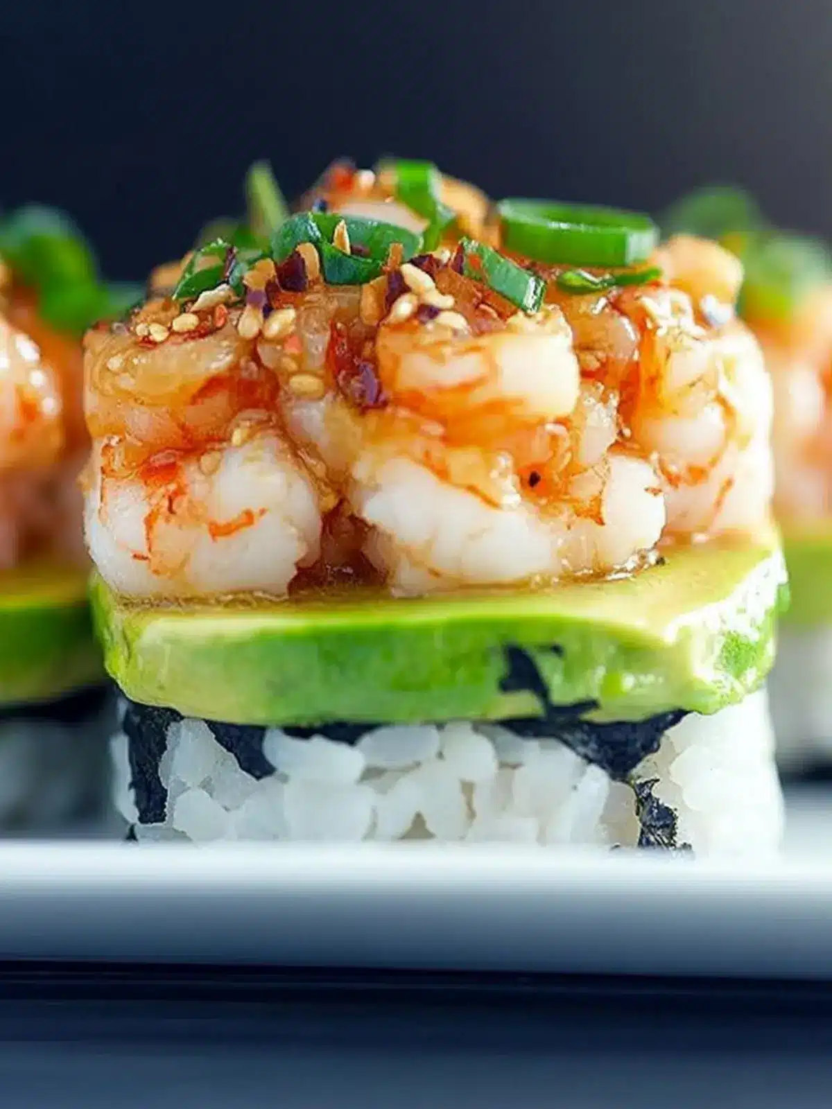 Spicy Shrimp Sushi Stacks