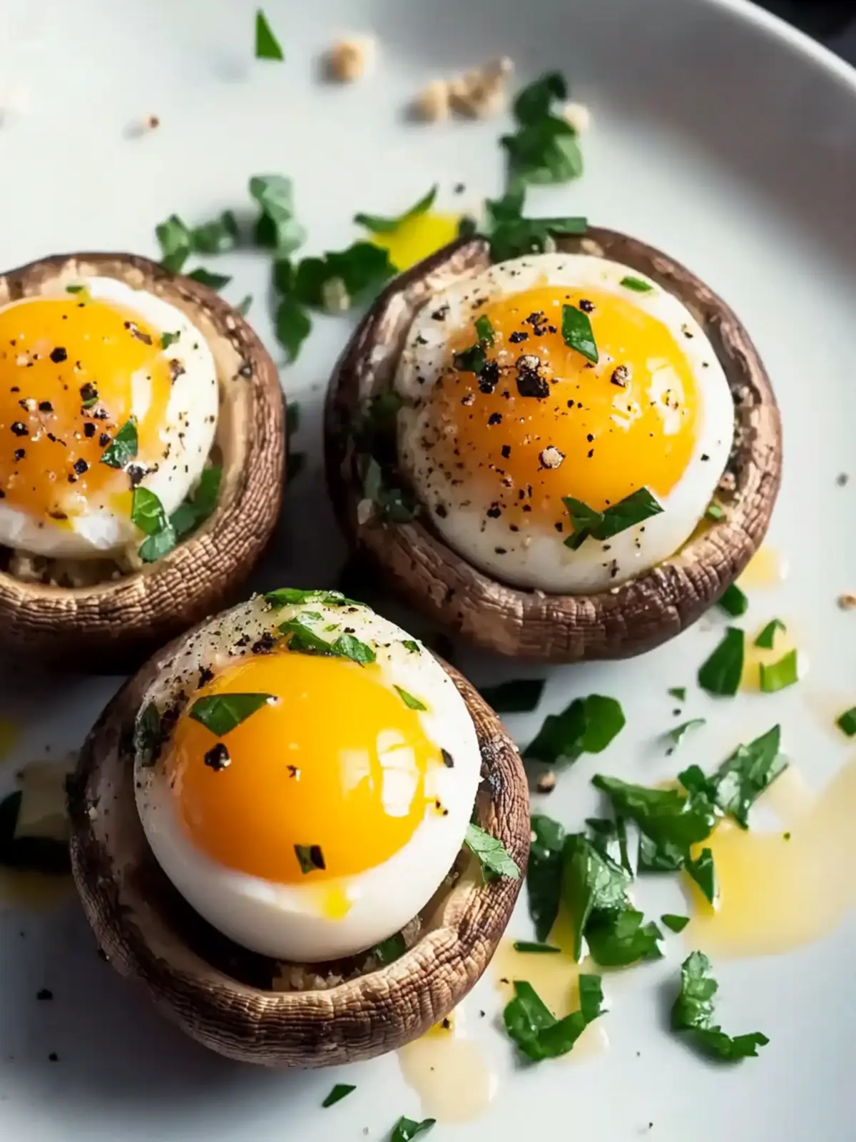 Fluffy Quail Egg Stuffed Mushrooms