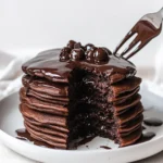 Fluffy Chocolate Pancakes with Rich Ganache You’ll Love 3 fluffy chocolate pancakes