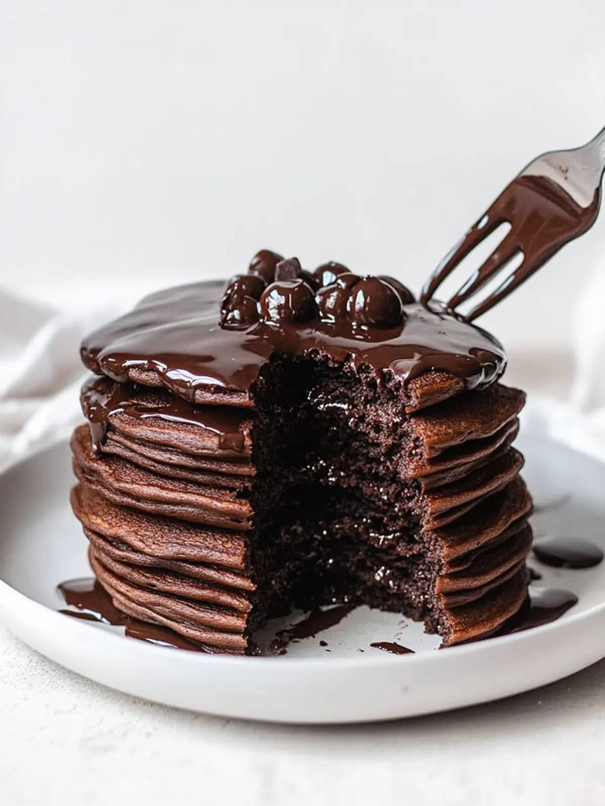 Fluffy Chocolate Pancakes with Rich Ganache You’ll Love 5 fluffy chocolate pancakes