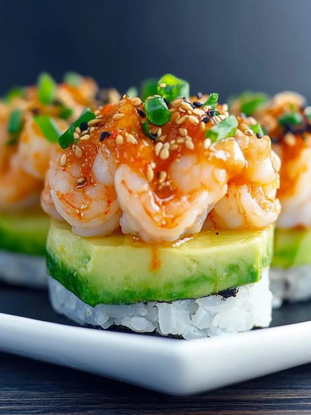 Spicy Shrimp Sushi Stacks
