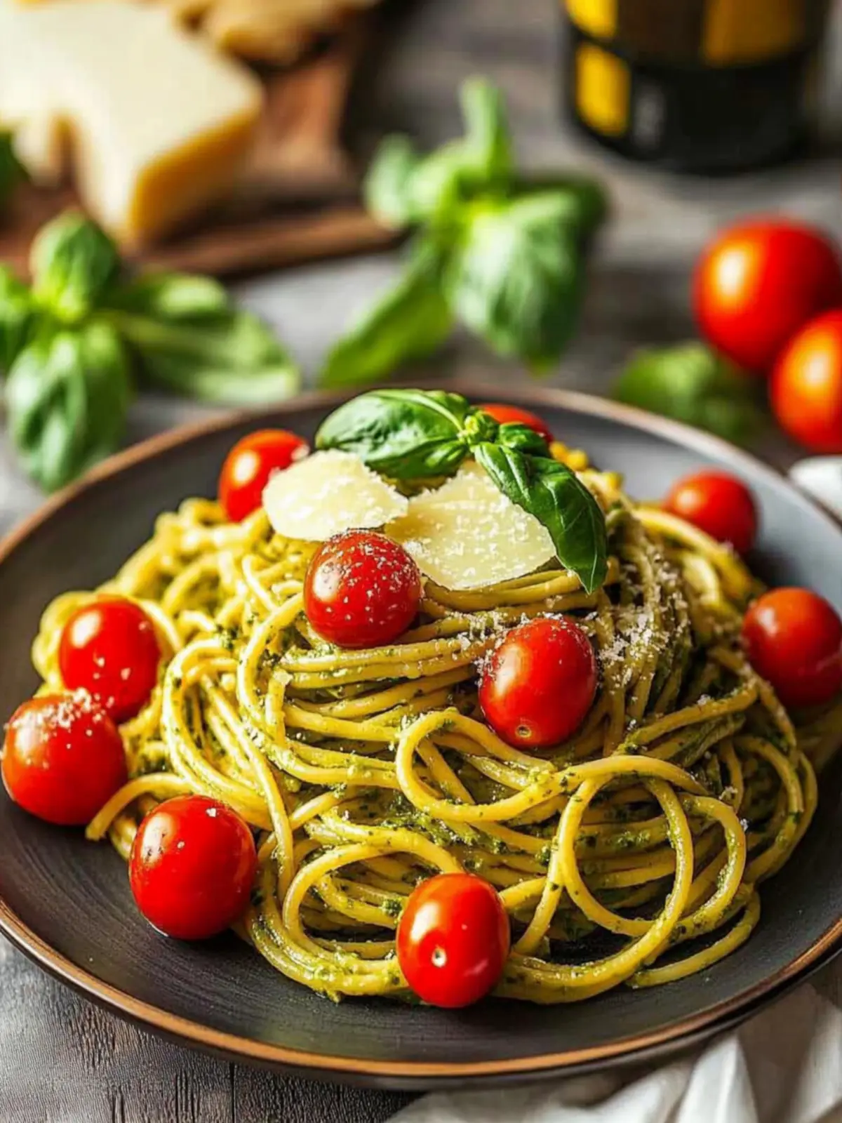 Pesto Pasta With Cherry Tomatoes That Will Brighten Your Day 2 Pesto Pasta With Cherry Tomatoes