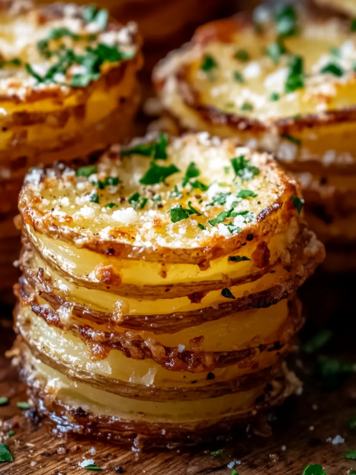 Crispy Parmesan Potato Stacks with Garlic Butter Bliss 4 Crispy Parmesan Potato Stacks with Garlic Butter
