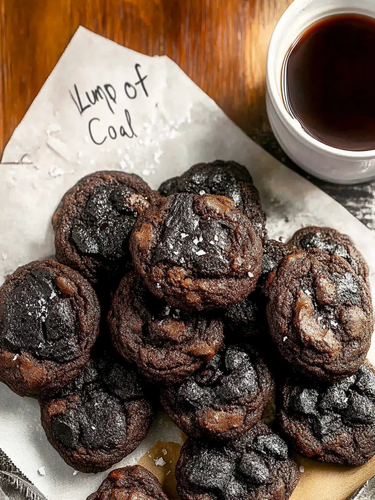“Lump of Coal” Bittersweet Chocolate Cookies