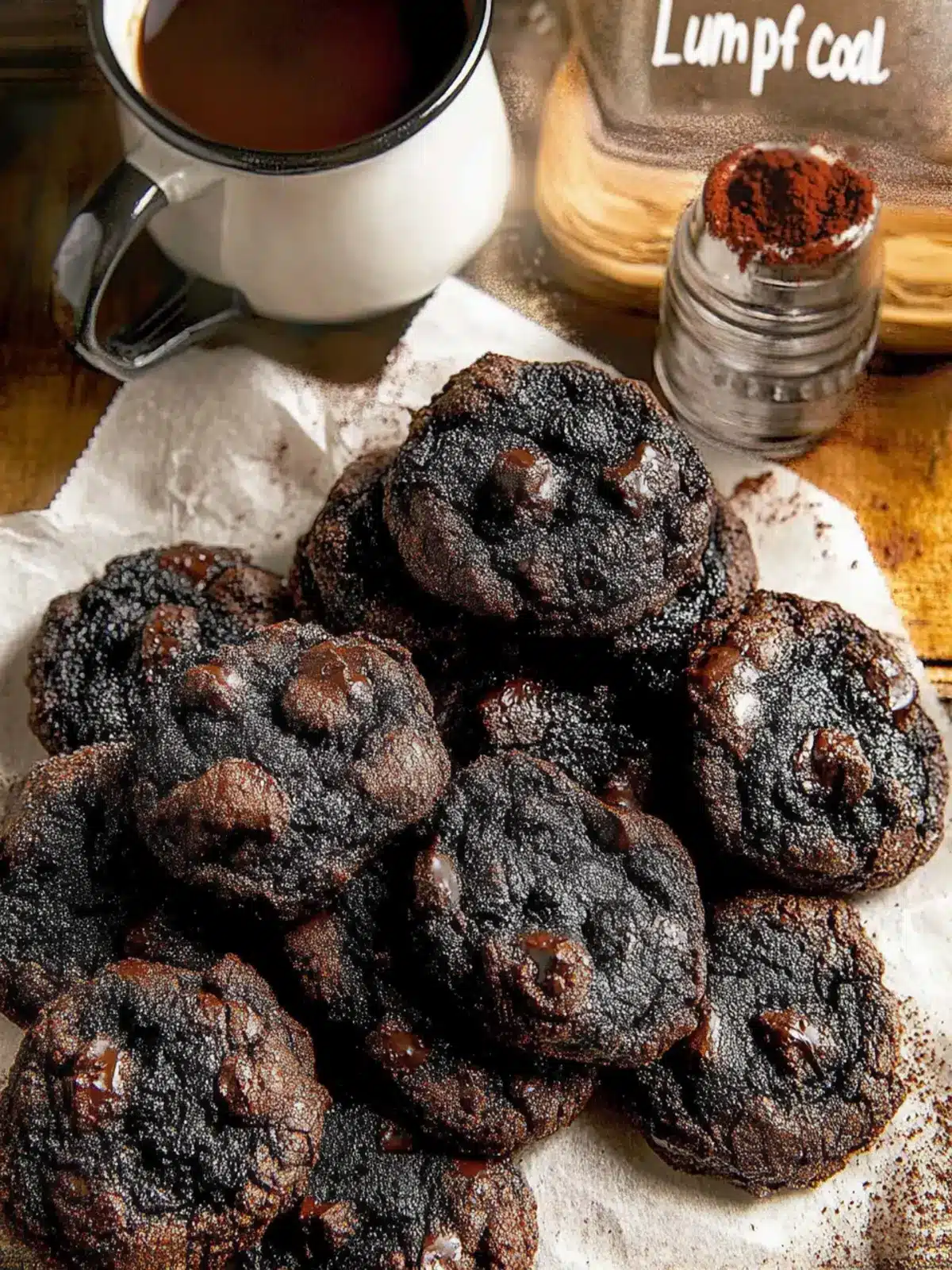 “Lump of Coal” Bittersweet Chocolate Cookies