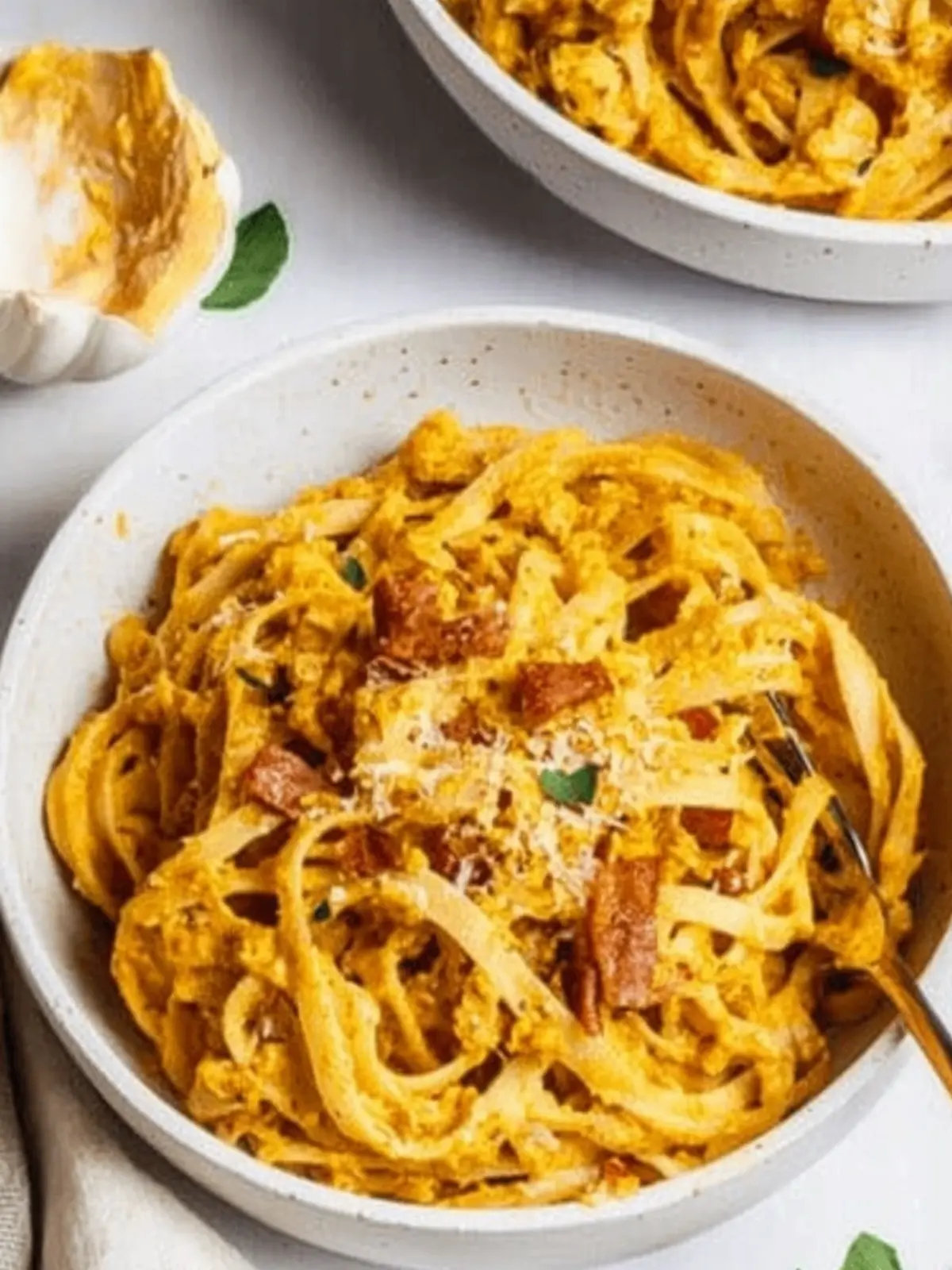 Pumpkin Pasta with Crispy Pancetta