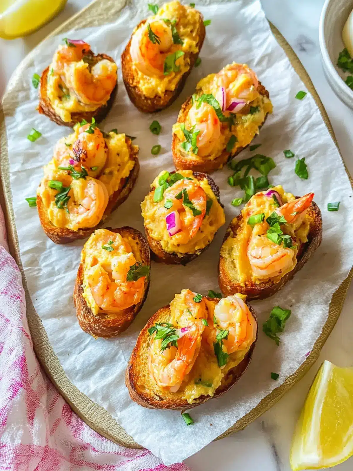 Pimento Cheese Shrimp Toast Appetizer
