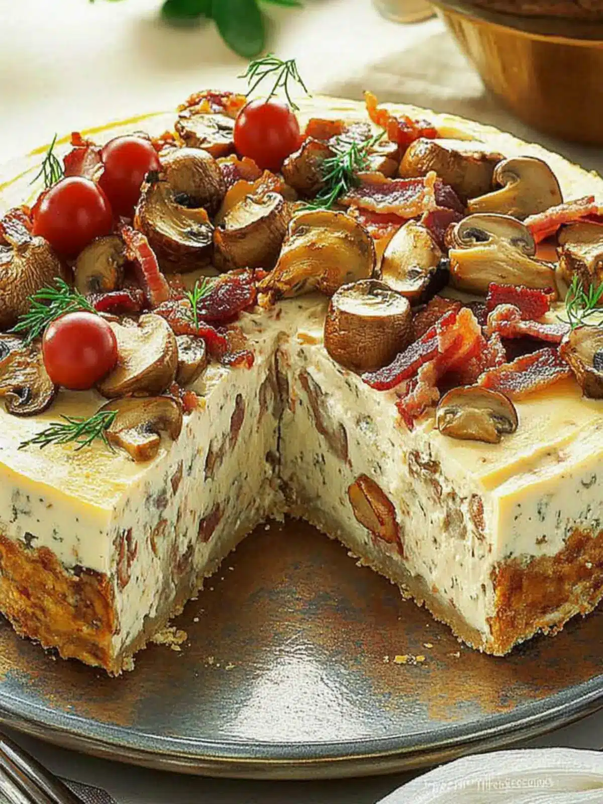 Mushroom and Bacon Cheesecake: A Savory Twist You’ll Love 3 Mushroom and Bacon Cheesecake