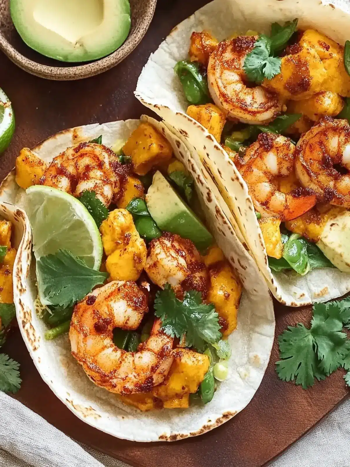 Smoky Garlic Prawn Tacos